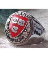 SIZE 9 UNIVERSITY of HARVARD SCHOOL RING BAGUE SILVER STEEL PIN PATCH D82 - $19.16 CAD