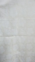 &quot;&quot;WHITE CREWEL EMBROIDERY DESIGN ON BEIGE BACKGROUND&quot;&quot; - FABRIC - £7.08 GBP
