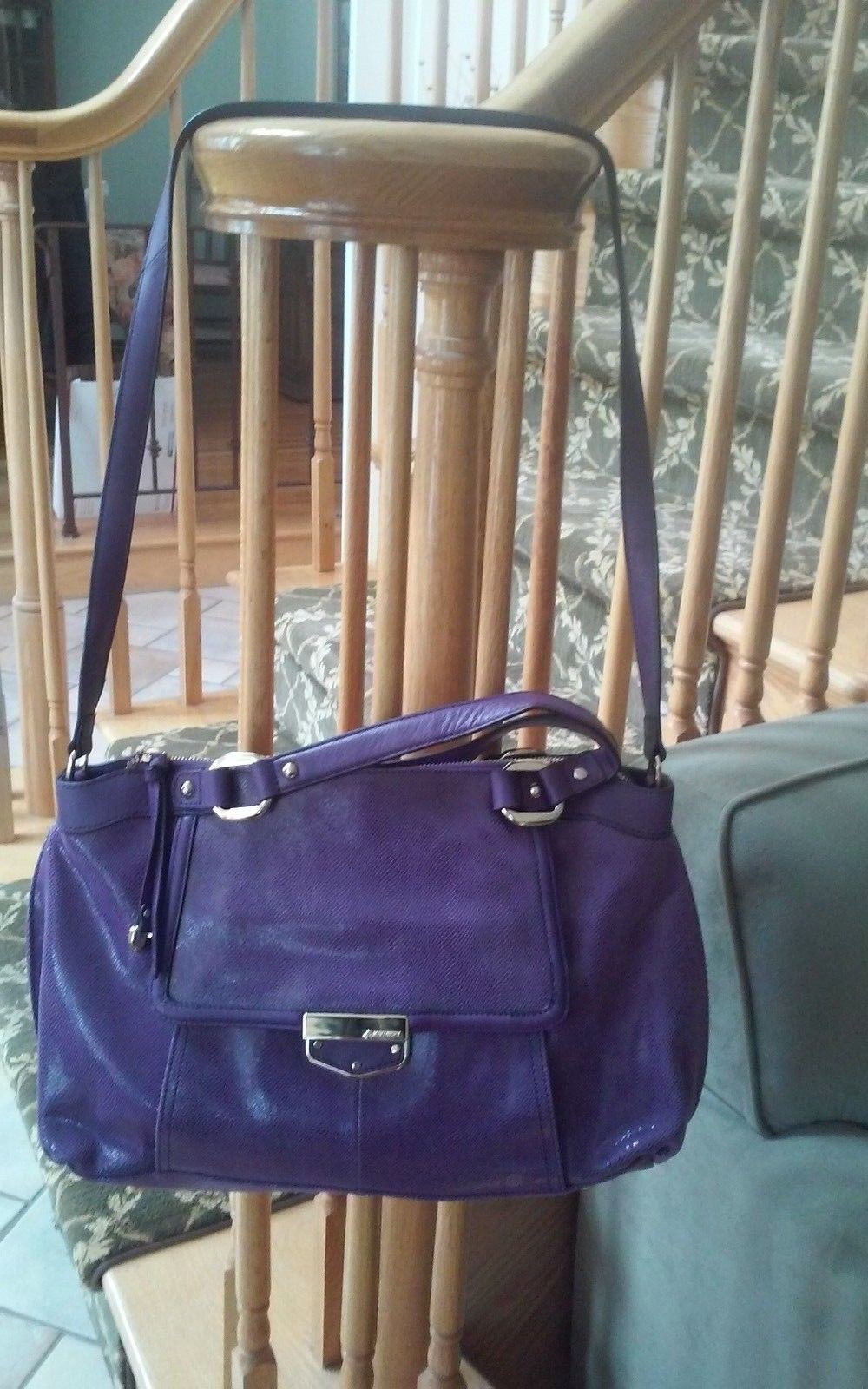 B Makowsky Rust & Tan Leather Fringe Shoulder Bag purse