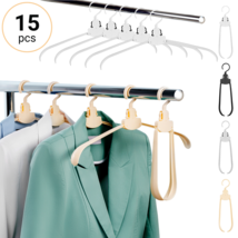 Folding Compact Hanger Clothes Space Saving Travel Apparel Drying Rack 15 pcs - £14.73 GBP