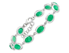 17.00 ct. t.w. Emerald Bracelet in Sterling 7 - $362.12