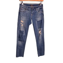 Dear John Size 25 Joy Rich Comfort Skinny Denim Blue Jeans Patchwork - £17.20 GBP