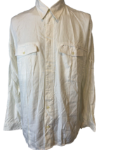 Matinique White Long Sleeve Button Down Shirt with Pockets, Men&#39;s Size L - $14.24