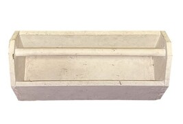 Vintage White Wood Tote Tool Box Garden Caddy Carry Handle Farmhouse image 5