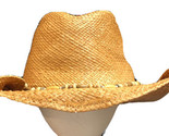 J Hats Léger Paille Cowboy Western Chapeau Unique Perles Chicorées Bordure - $24.74