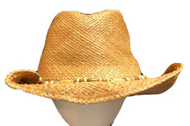J Hats Léger Paille Cowboy Western Chapeau Unique Perles Chicorées Bordure - $24.74