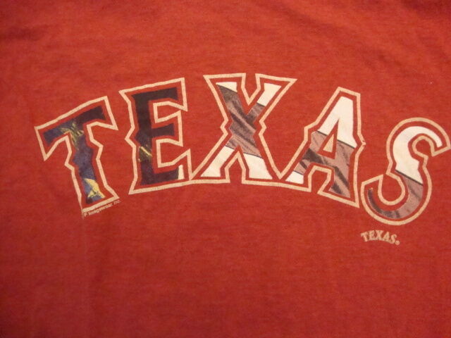 MLB Texas Rangers Baseball Texas American Flag Sportswear Fan  T Shirt Size M - £12.64 GBP