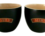 Lot 2 Bailey&#39;s Irish Cream YOURS &amp; MINE Ceramic Cup Mug Dessert Bowls Ho... - $17.81