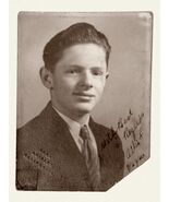 Vintage Fire Damages Portrait Man&#39;s Story on Back Identified 1940&#39;s Orig... - €8,51 EUR