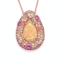 Natural Opal Sapphire Necklace 14k Gold 11.5 TCW GIA Certified $8,950 016621 - £3,916.51 GBP