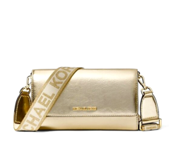 New Michael Kors Jet Set Item Large Wallet Crossbody Metallic Pale Gold Dust bag - £75.86 GBP