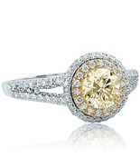Authenticity Guarantee 
1.24 TCW Round Cut Faint Yellow Diamond Engagement Ri... - $1,781.26