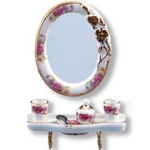 Bath Mirror Set Dresden Rose 1.629/6 Reutter DOLLHOUSE Miniature - £23.99 GBP