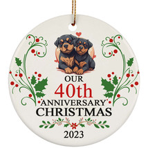 Our 40th Anniversary 2023 Ornament Gift 40 Years Christmas Rottweiler Dog Couple - £11.83 GBP