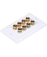 TechCraft 1-Gang High Quality Speaker Wallplate - 4 Pair Banana Binding ... - $189.44 MXN