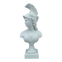 Athena Minerva Bust Head Greek Roman Goddess Cast Marble Sculpture Statue 14.57&quot; - £76.68 GBP