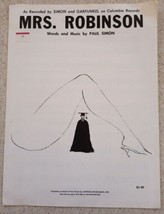 Simon &amp; Garfunkel Mrs. Robinson The Graduate Vintage Sheet Music - £11.80 GBP