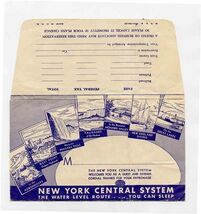 New York Central System Ticket Jacket / Envelope Route Map  - $13.86