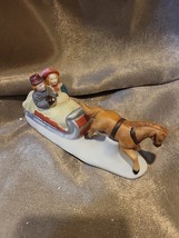 Lemax Dickensvale Village Porcelain Horse and Sleigh, Vintage 1991 FLAW NO REIN - £2.84 GBP