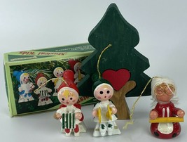 Vintage Trim A Tree Musical Kids Wood Tree Mixed Christmas Ornament Lot - £9.34 GBP