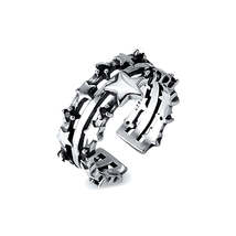 Starburst Street Cool Silver Vintage Band Ring - £29.82 GBP