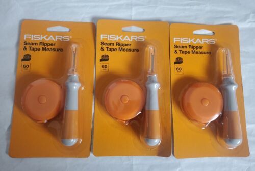 3 New Fiskars Seam Ripper And Measuring Tape Set Lot Bundle - $18.77