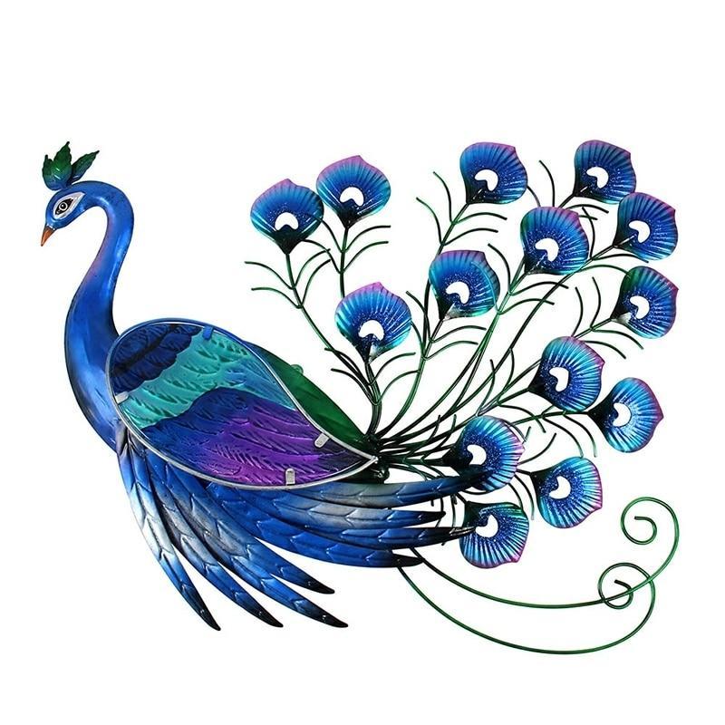 Handmade Animal Metal Peacock Wall Artwork for Garden Decoration Outdoor Statues