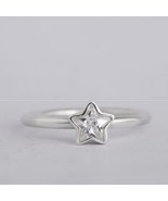 S925 Sterling Silver Sparkling Star Ring with Clear Cz Ring Woman Jewelry  - £13.15 GBP