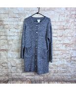 Softies Heather Rib Marshmallow Button Down Cardigan in Heather Black Si... - $907.85 MXN