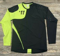 WARRIOR &quot;All Hail&quot; Biking Cycling Shirt Large Long Sleeve Black/Neon Yellow - $24.75
