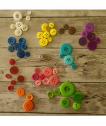 Bag of 58 Plastic Buttons ~ Multicolored ~ Various Sizes ~ Decorative Bu... - $28.06 CAD