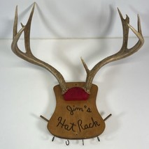 Vintage 9 Point Whitetail Deer Antler Key / Hat Rack Engraved Jim’s - £89.51 GBP