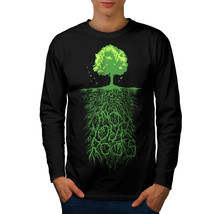 Wellcoda Earth Tree Roots Nature Mens Long Sleeve T-shirt,  Graphic Design - £18.37 GBP