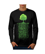Wellcoda Earth Tree Roots Nature Mens Long Sleeve T-shirt,  Graphic Design - £18.10 GBP
