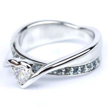 Heart Shape 2.30Ct Simulated Diamond White Gold Finish Engagement Ring in Size 8 - £102.90 GBP