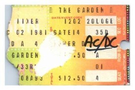 AC / Dc Concert Ticket Stub Décembre 2 1981 Madison Carré Jardin New York Ville - £43.44 GBP