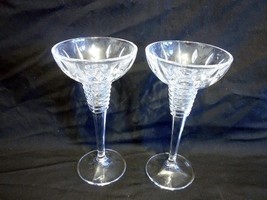 Pair of Waterford Crystal Marquis GEMINI Tall Cupped Stem Candlesticks - £11.01 GBP