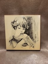 Vintage Black &amp; White Drawing Image &quot;The Flute Player&quot; Ester Perez-Ered ... - £18.32 GBP