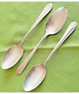 3 International Silver Plate Manhattan Pattern Soup Spoons 7 3/8&quot; 1951 #... - £13.23 GBP