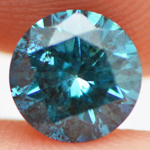 Round Shaped Diamond Fancy Blue Color Loose Enhanced I1 Certified 1.32 Carat - £659.34 GBP