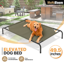 49" Elevated Cooling Dog Bed Raised Waterproof Pet Cots Folding w/Washable Mesh - £46.89 GBP