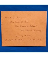 Invitation To Event Jan 1 890 In Brooklyn NY - $19.25