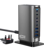 Multi USB C Charger, 600W 8 Port Charging Station PD 30W 100W 140W GaN C... - $99.99