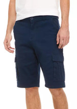 Original Blu Rock Belted Cargo Twill Shorts Flat Front Navy-36 - $24.99