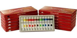Lot Of 60 Paint Sets - Twelve 12ml Tubes Of Acrylic Paint Rainbow Pigments - £140.68 GBP