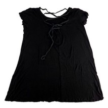 Women&#39;s As U Wish Black Casual Dress Size Medium Short Sleeve Tie Up In ... - £6.67 GBP