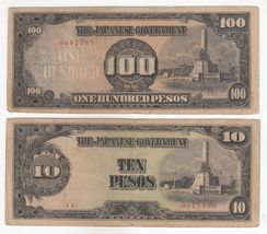Japanese Government, Philippines Issue, Set 2, 100, 10 Pesos, Garrison-
... - $25.24