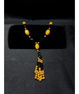 1920s Glass Flapper Beads Necklace Art Deco - Black &amp; Orange Halloween C... - $755.14 MXN