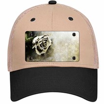 Black and White Rose Novelty Khaki Mesh License Plate Hat - £22.70 GBP
