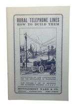 Vintage 1930s Montgomery Ward Rural Telephone Lines Manual - How to Buil... - $44.52